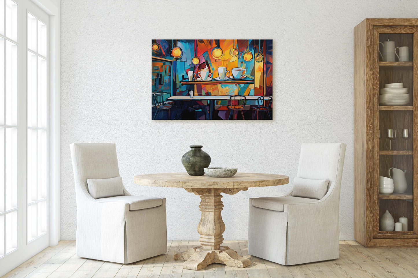 Coffee Shop Art, Coffee Art, Latte Painting, Pop Art, Modern Contemporary, Colorful Vivid, Abstract, Framed Canvas, Large Art print