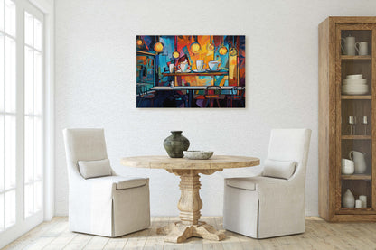 Coffee Shop Art, Coffee Art, Latte Painting, Pop Art, Modern Contemporary, Colorful Vivid, Abstract, Framed Canvas, Large Art print