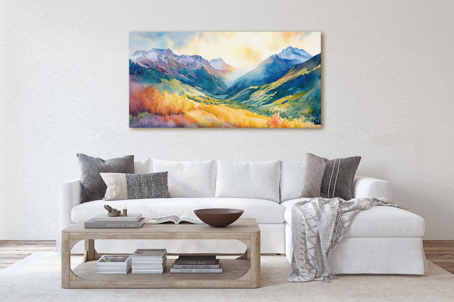 Rocky Mountains,Telluride Colorado,Fall Mountains, Vibrant Landscape, Framed Canvas, Extra Large Print