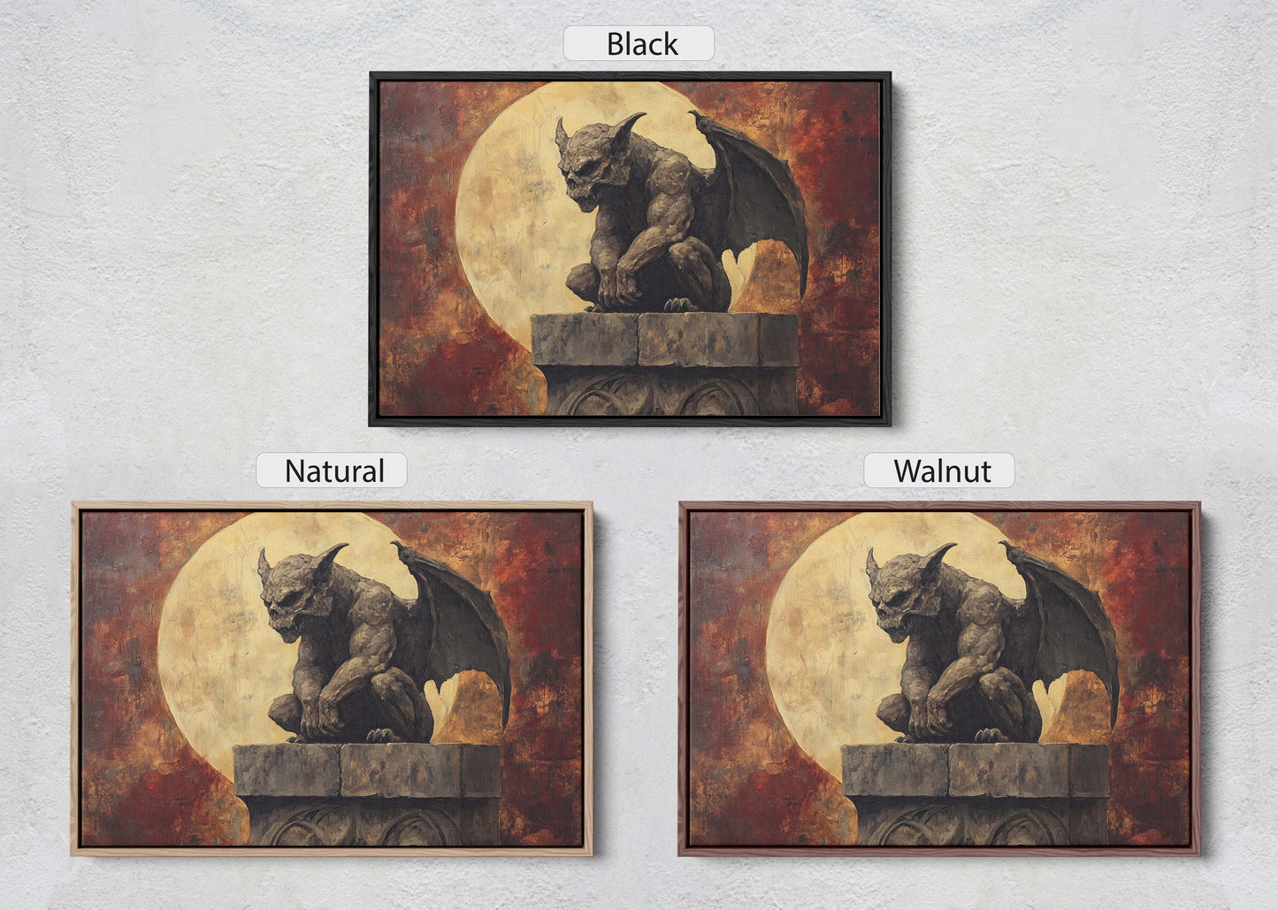 Gargoyle Night, Moon Gargoyle, Full Moon, Creepy Art, Gothic Halloween, Dark Academia, Dark Arts