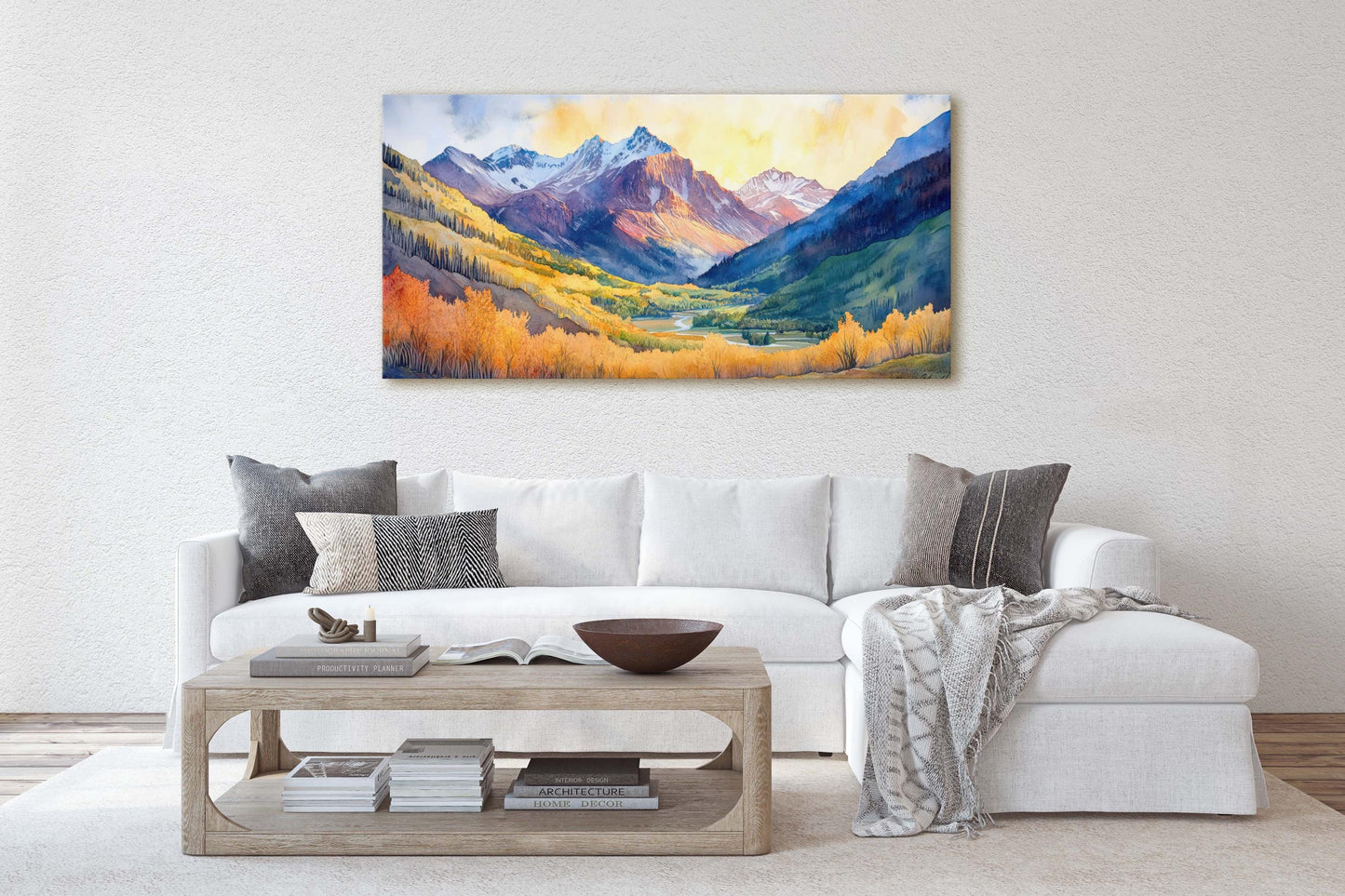 Telluride Colorado, Fall Mountains, Vibrant Landscape, Framed Canvas, Extra Large Print