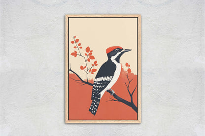 Woodpecker Art, Contemporary Print, Abstract Bird