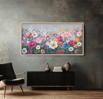 Painted Flowers, Wildflower Print, Scenic Painting Decor