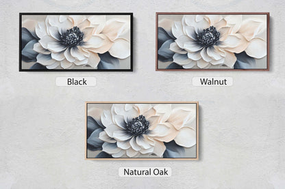 Black White Flower, Neutral Tones, Flower Painting