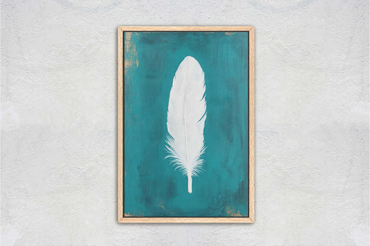 Vintage Feather Decor, Still life Art, White Feather