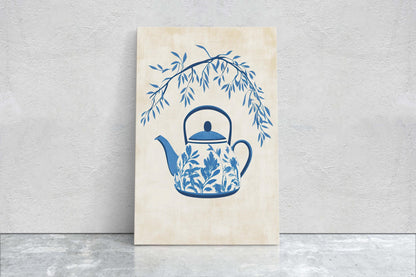 China Teapot, Willow Pattern Art, Japanese Teapot, Asian Decor