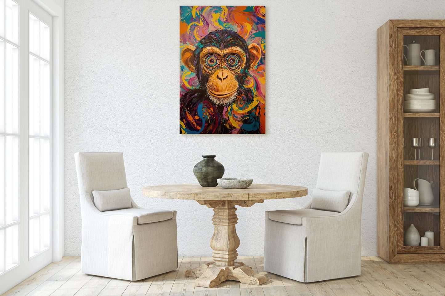 Monkeying With Perception, Surrealist Art, Modern Decor, Monkey Print, Ape Art