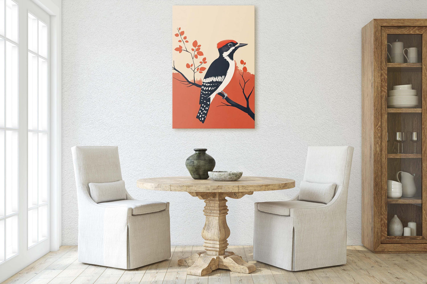 Woodpecker Art, Contemporary Print, Abstract Bird