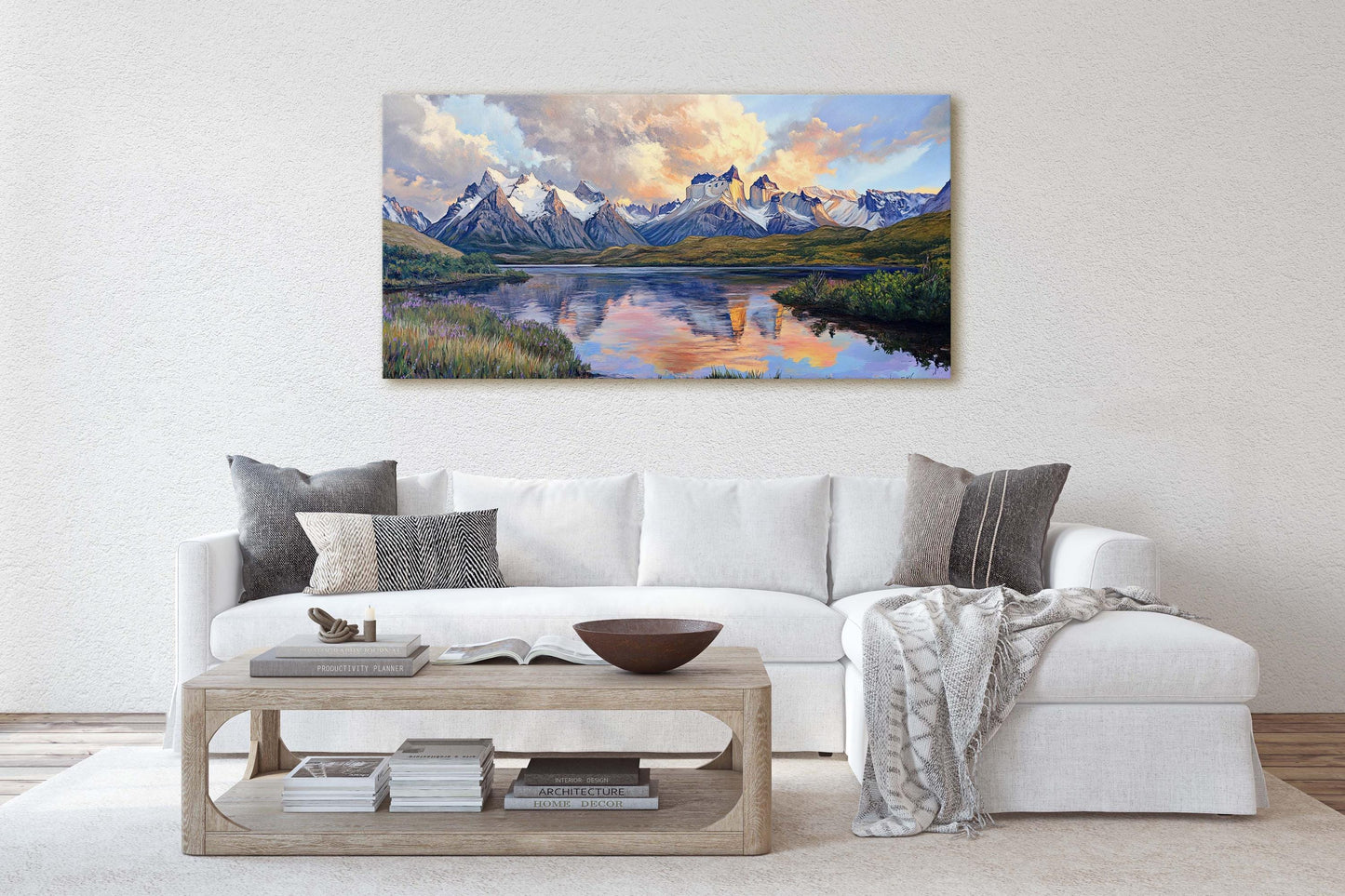 Cuernos del Paine, Torres del Paine , Chile Painting, Nature Art