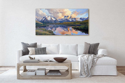 Cuernos del Paine, Torres del Paine , Chile Painting, Nature Art