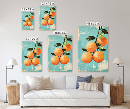 Vintage Oranges, Orange Still Life, Retro Food, Fruit Art
