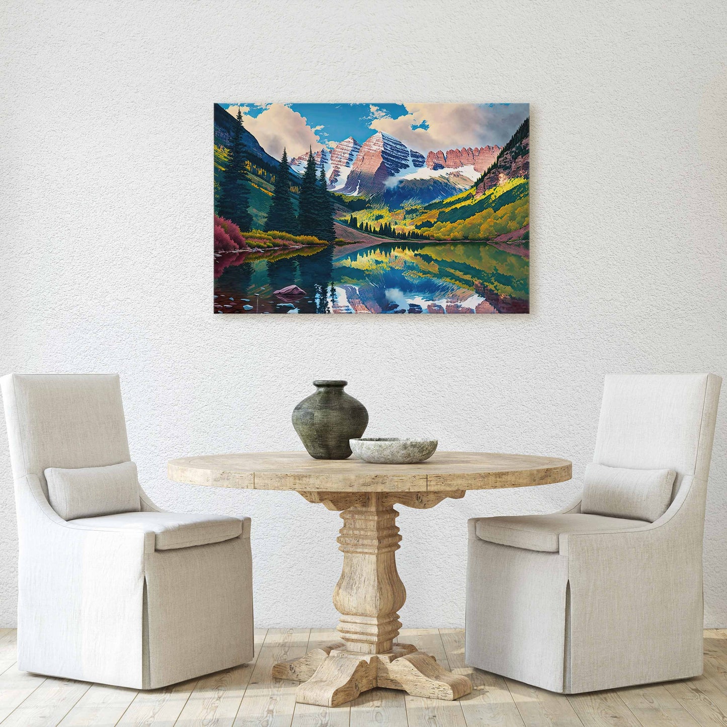 Aspen Colorado, Mountains Canvas Art Ready To Hang Large Print, Oil Painting, Landscape