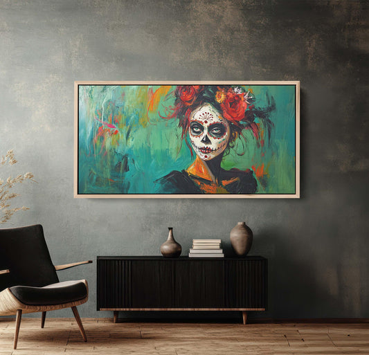 Day of the Dead, Mexican Art, Skeleton, Maximalist Print