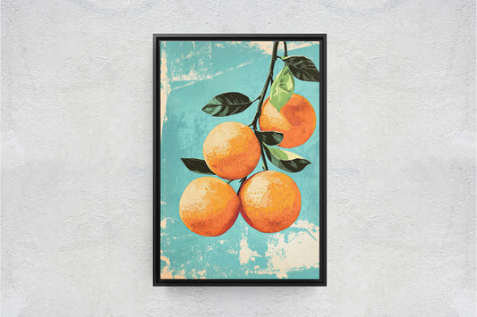 Vintage Oranges, Orange Still Life, Retro Food, Fruit Art