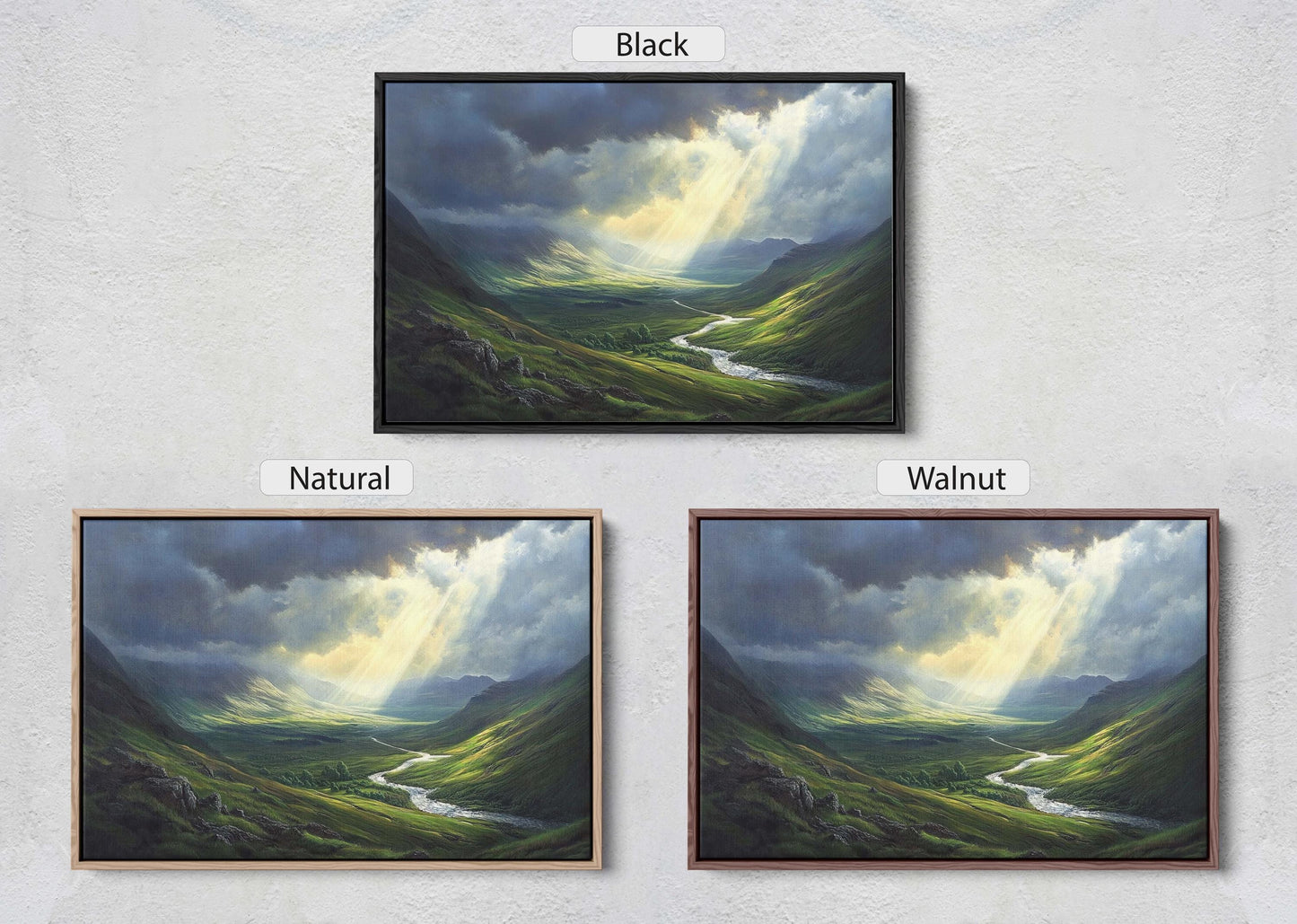 Celtic Highlands, Scotland Highlands, Scenic Decor, Valley Painting