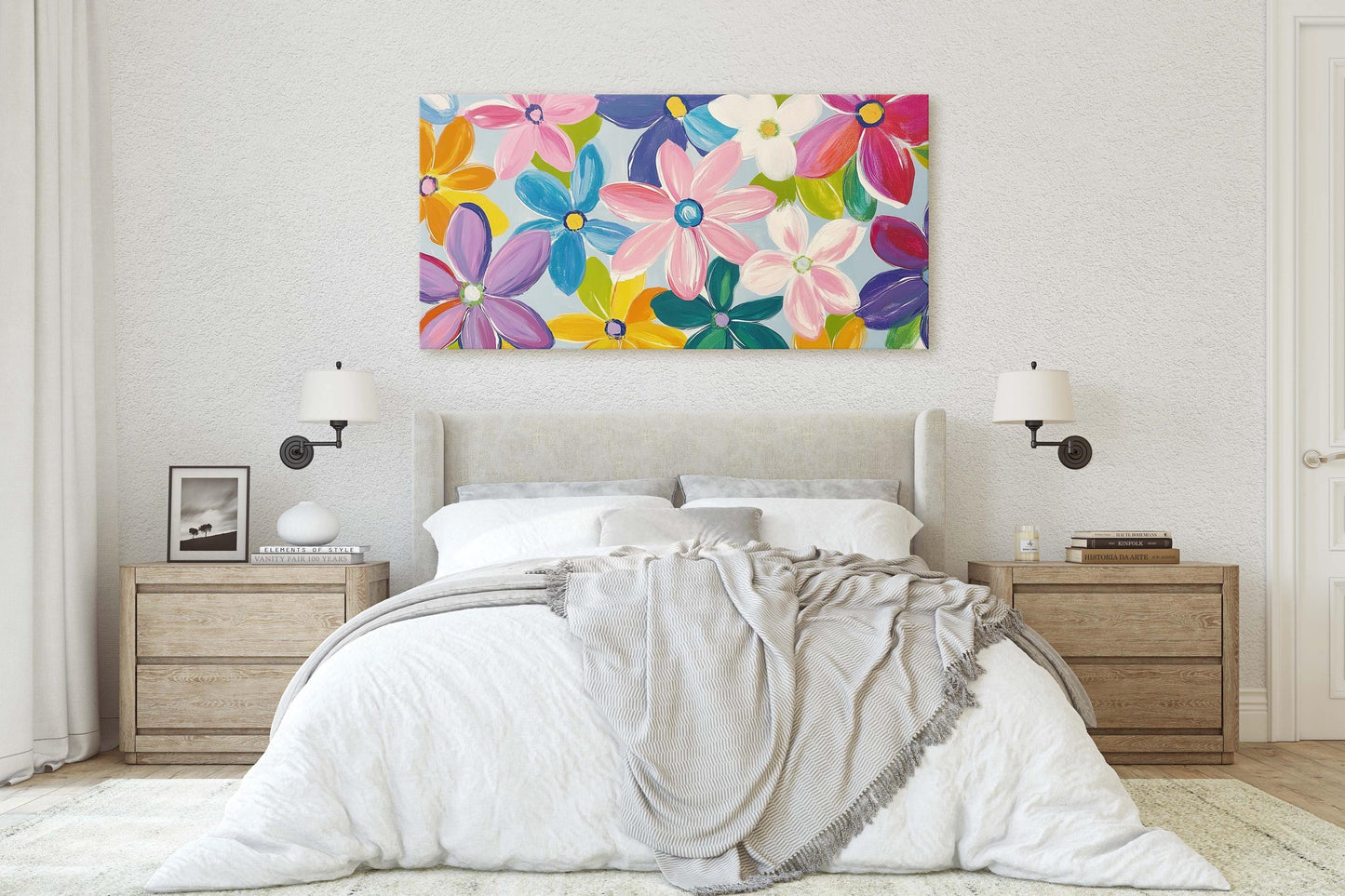 Painted Flowers, Wildflower Print, Scenic Painting Decor