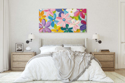 Painted Flowers, Wildflower Print, Scenic Painting Decor