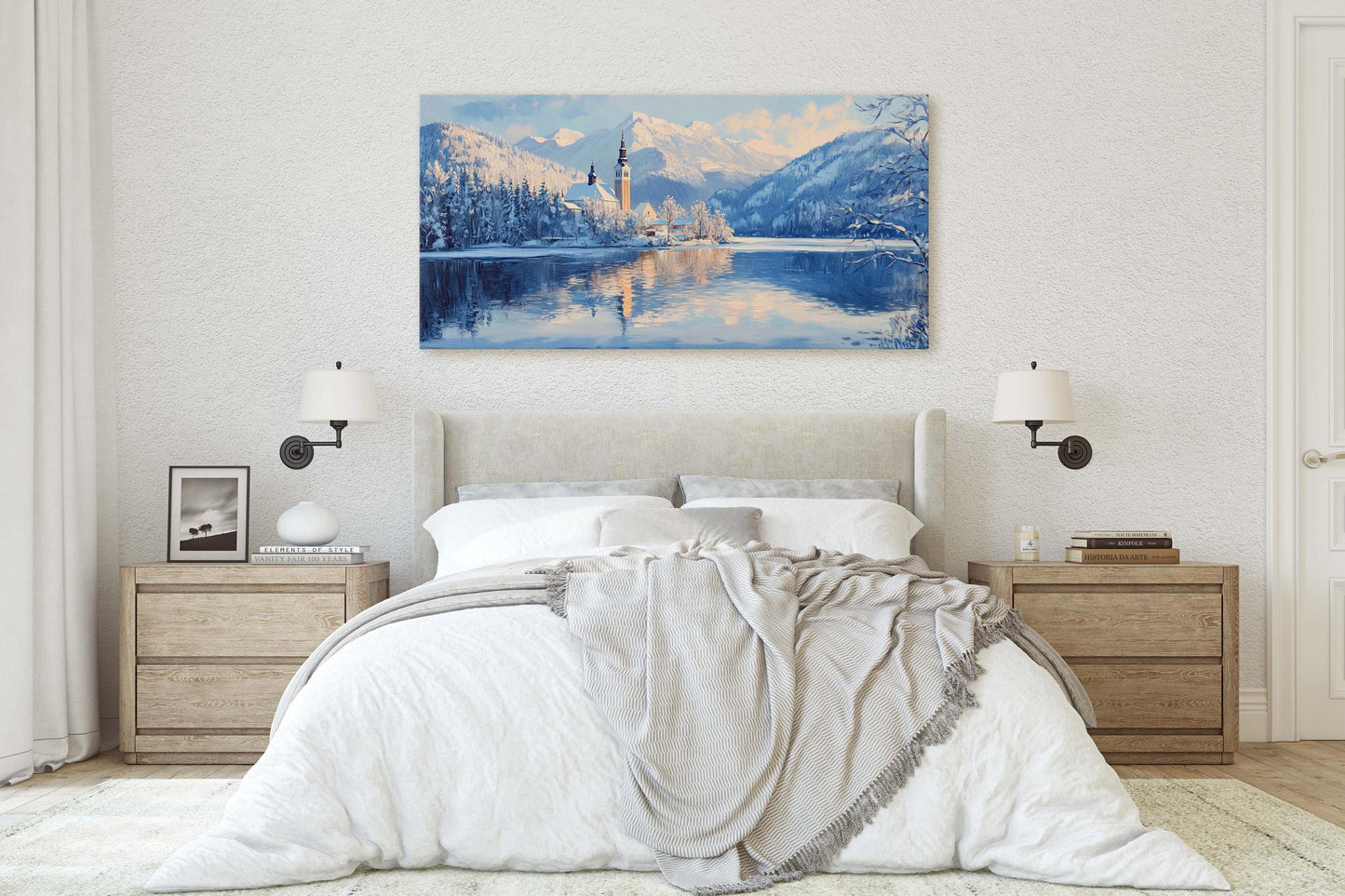 Lake Bled Painting, Slovenia Art, Landscape Painting, Nature Art