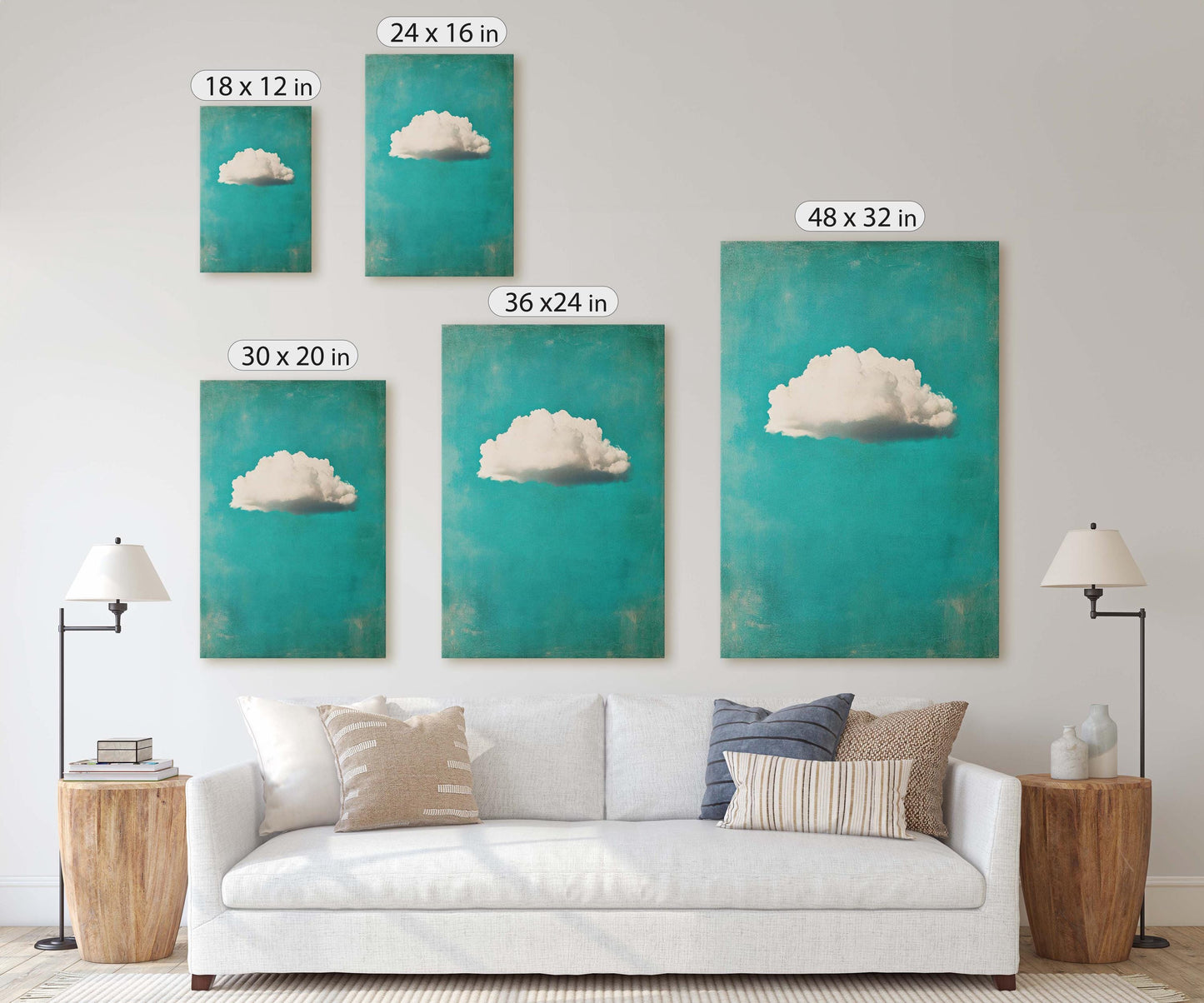 Maximalist Cloud, Emerald Green, Blue Tones
