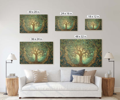 Tree of Life, Celtic Art, Yggdrasil Painting, Norse Mythology, Symbolic Artwork, Nature Decor, Abstract Nature, Large Print