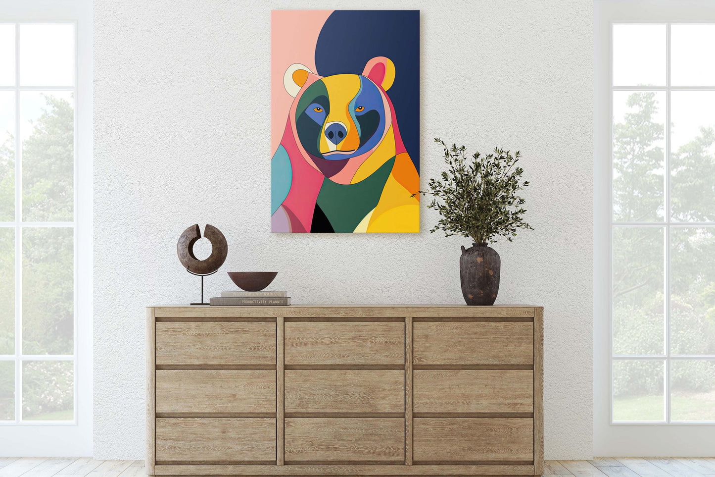Bear Pop Art, Abstract Bear Art, Modern Bear Print, Street Art, Graffitti Style