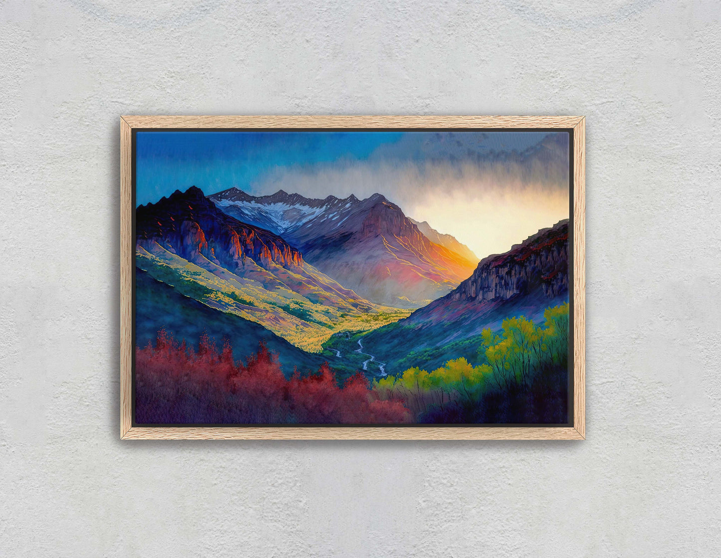 Telluride Colorado Art Ready To Hang Large Print, Oil Painting, Landscape, Mountains, Natural Beauty, Colorful