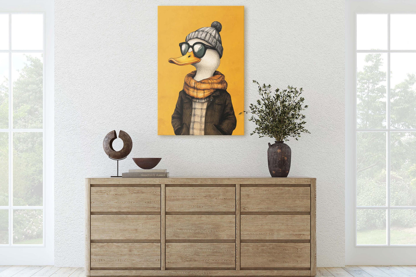 Hipster Duck, Pop Art, Modern Decor, Street Art, Animal Art, Unique Art, Animal Sunglasses, Kids Room, Boys Room