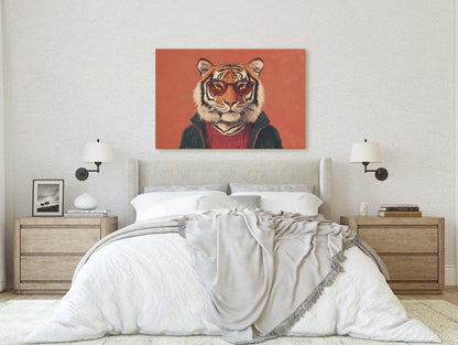 Hipster Tiger, Pop Art, Modern Decor, Street Art, Animal Art, Unique Art, Kids Room, Boys Room, Girls Room