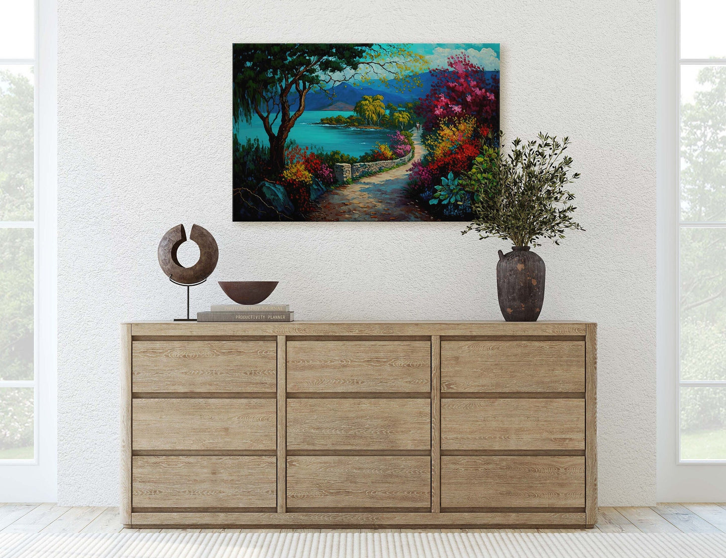 Montego Bay Jamaica, Caribbean, Canvas Art Large Print, Painting, Landscape, Second City, Mobay, Tropical, Colorful