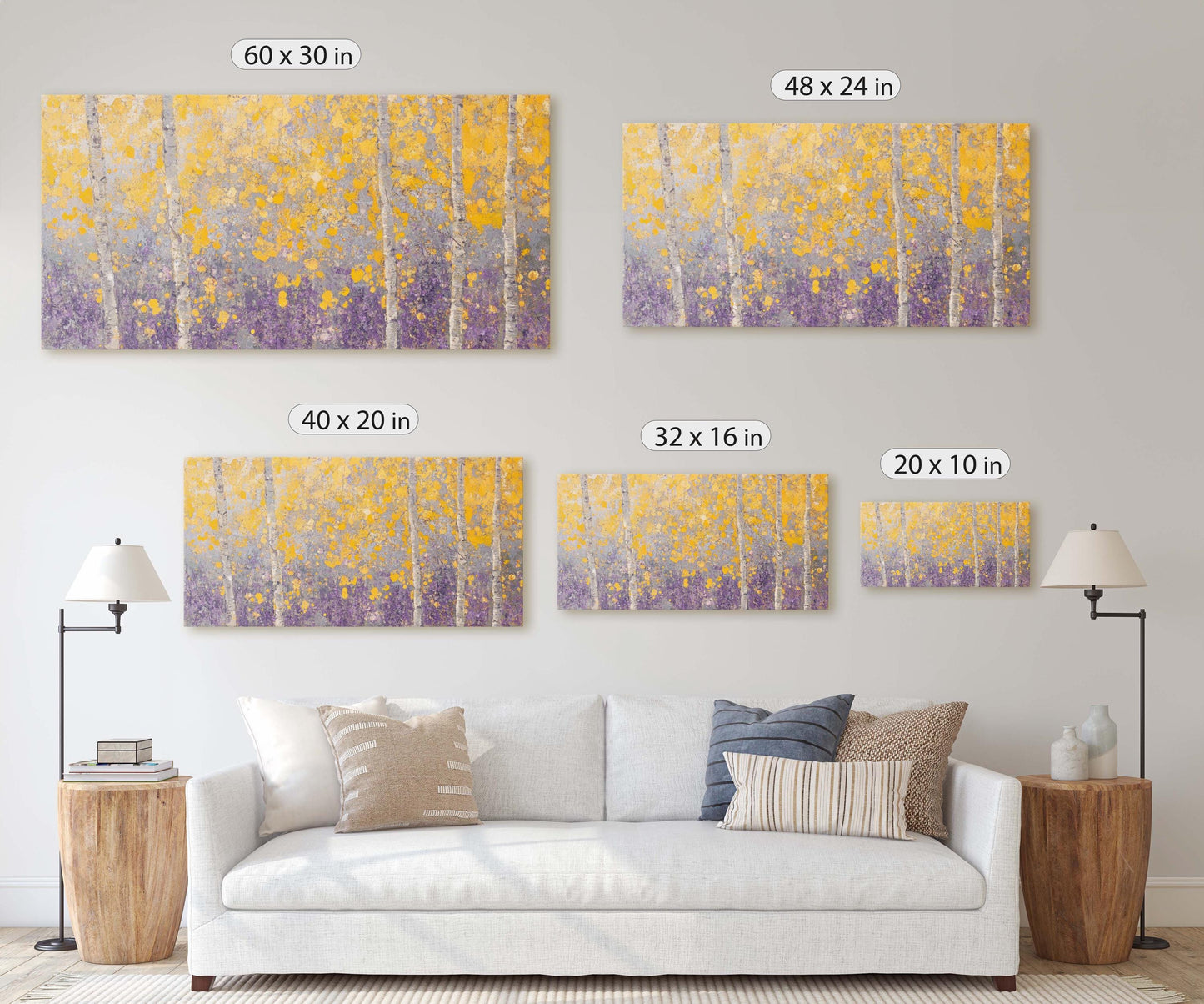 Impressionist Fall, Aspen Trees, Canvas Print, Abstract Art