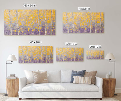 Impressionist Fall, Aspen Trees, Canvas Print, Abstract Art