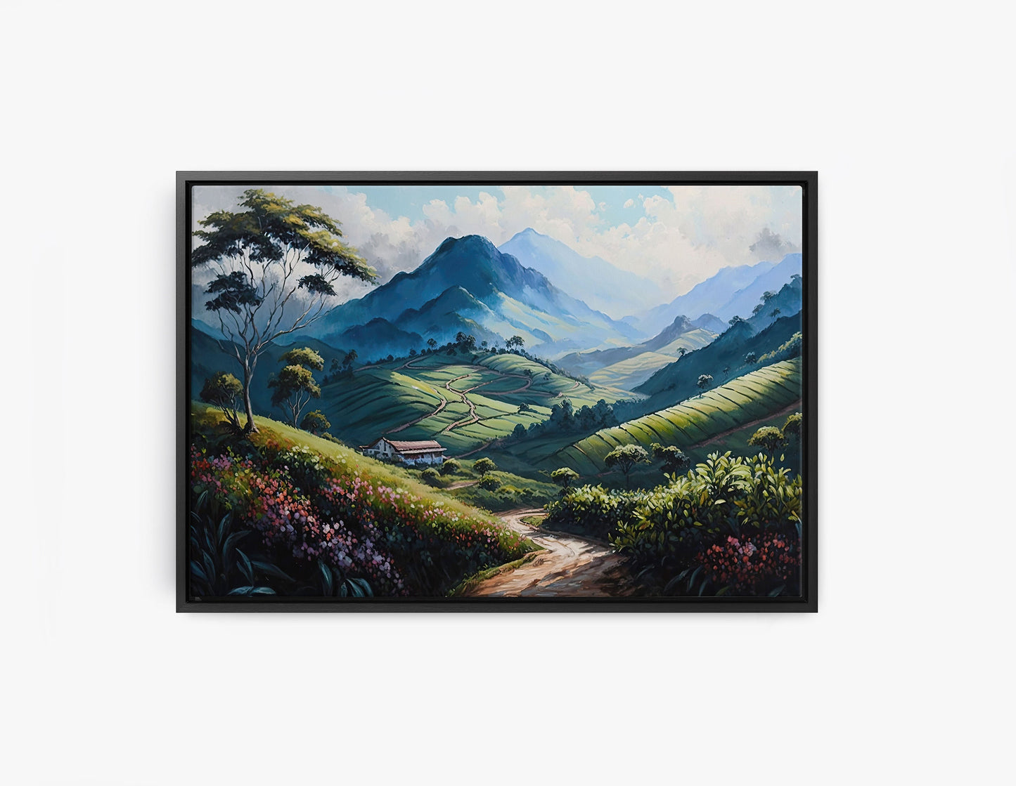 Cameron Highlands Malaysia,  Flowers Canvas Art Ready To Hang Large Print, Oil Painting, Landscape