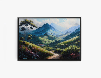 Cameron Highlands Malaysia,  Flowers Canvas Art Ready To Hang Large Print, Oil Painting, Landscape