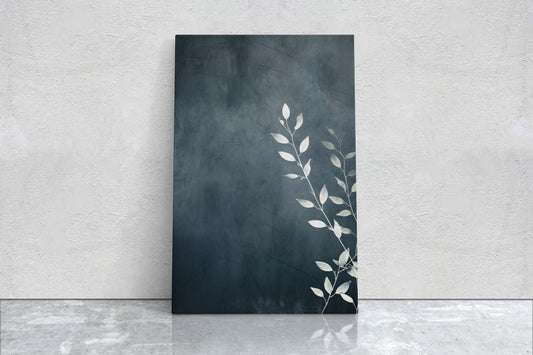Black and White Floral, Botanical Art, Wildflower Decor, Farmhouse Print, Modern Art, Large Print, Framed Canvas