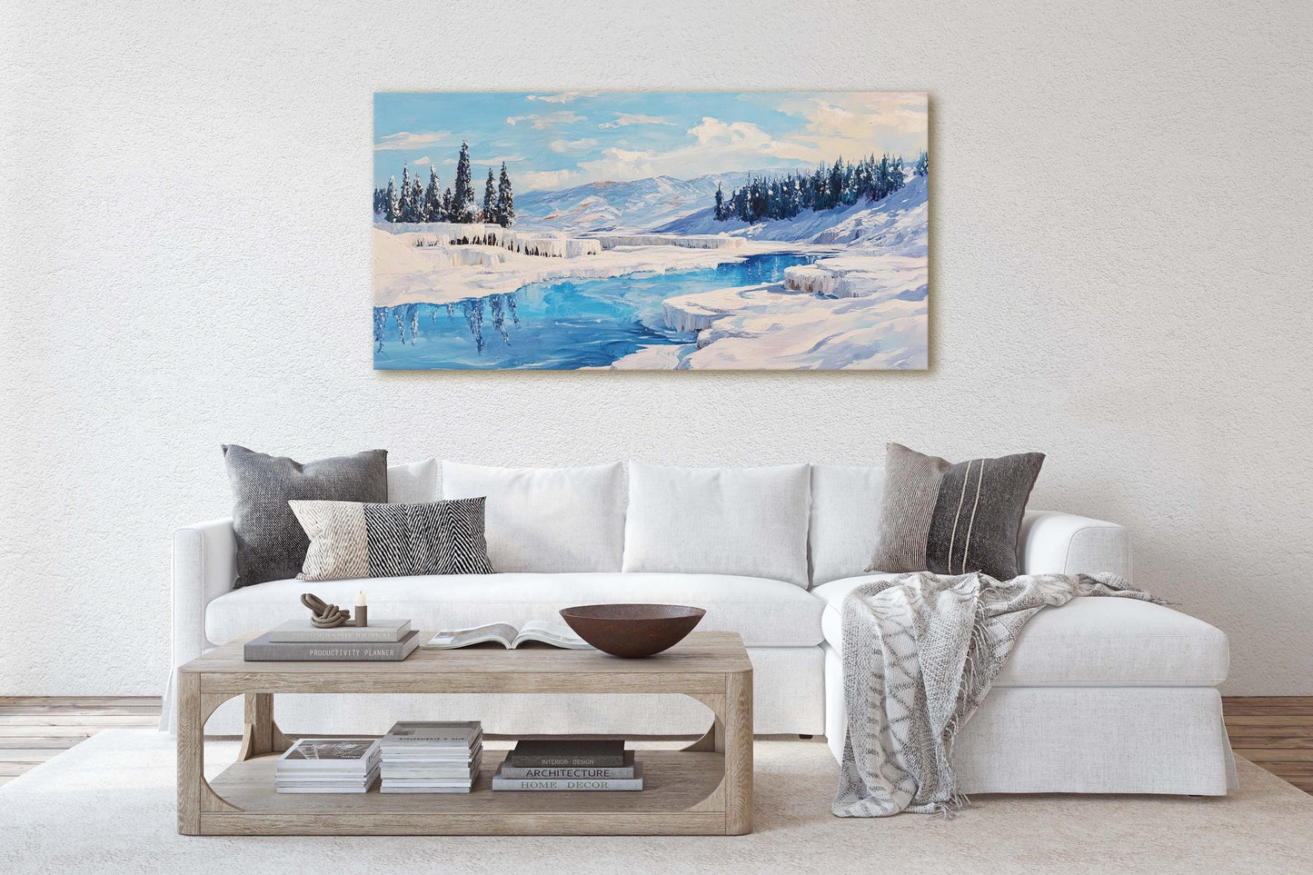 Pamukkale Turkey, Cotton Castle Painting, Thermal Pool Art, Nature Painting