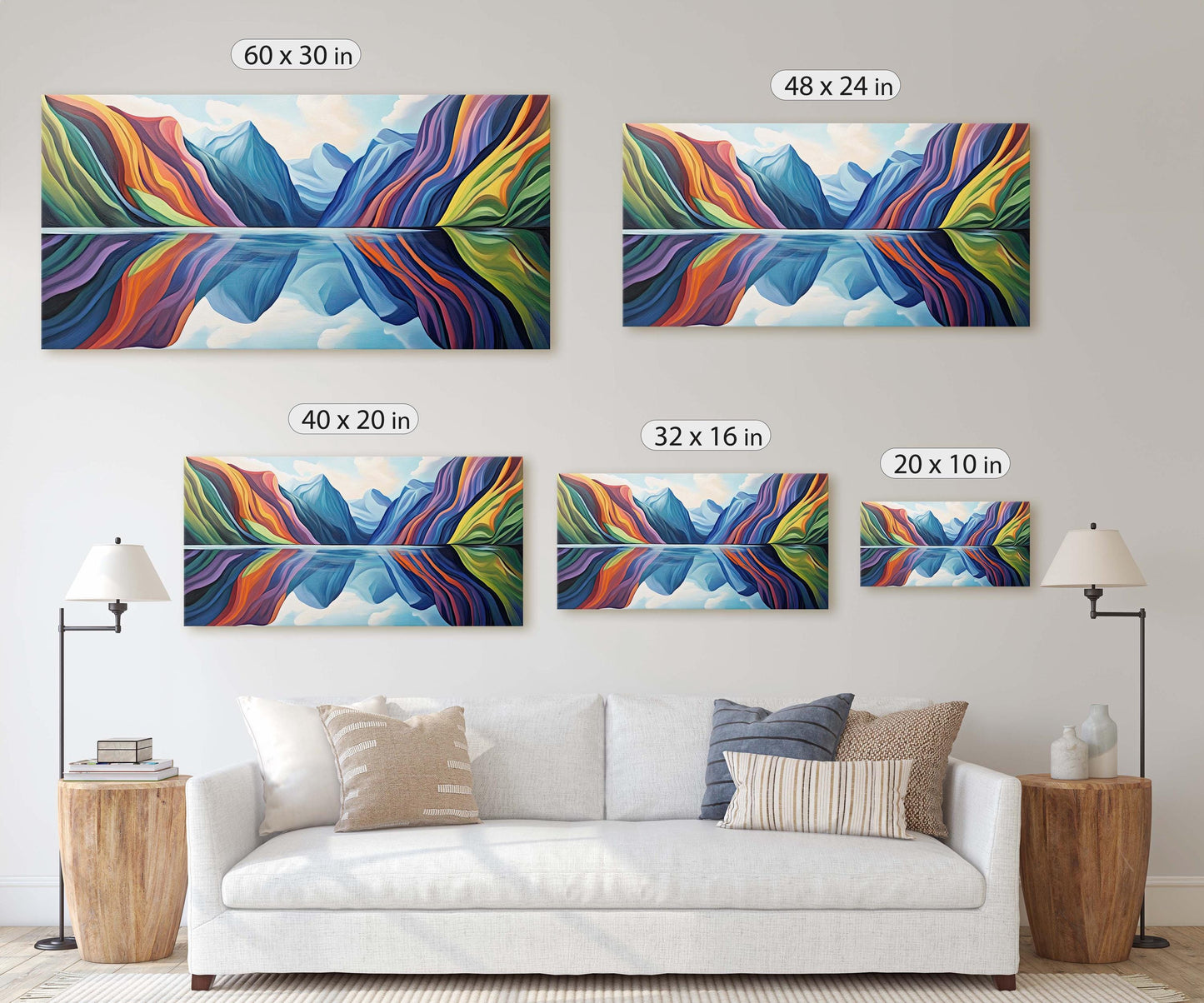 Abstract Mountains, Colorful Art, Scandinavian Art, Contemporary Art