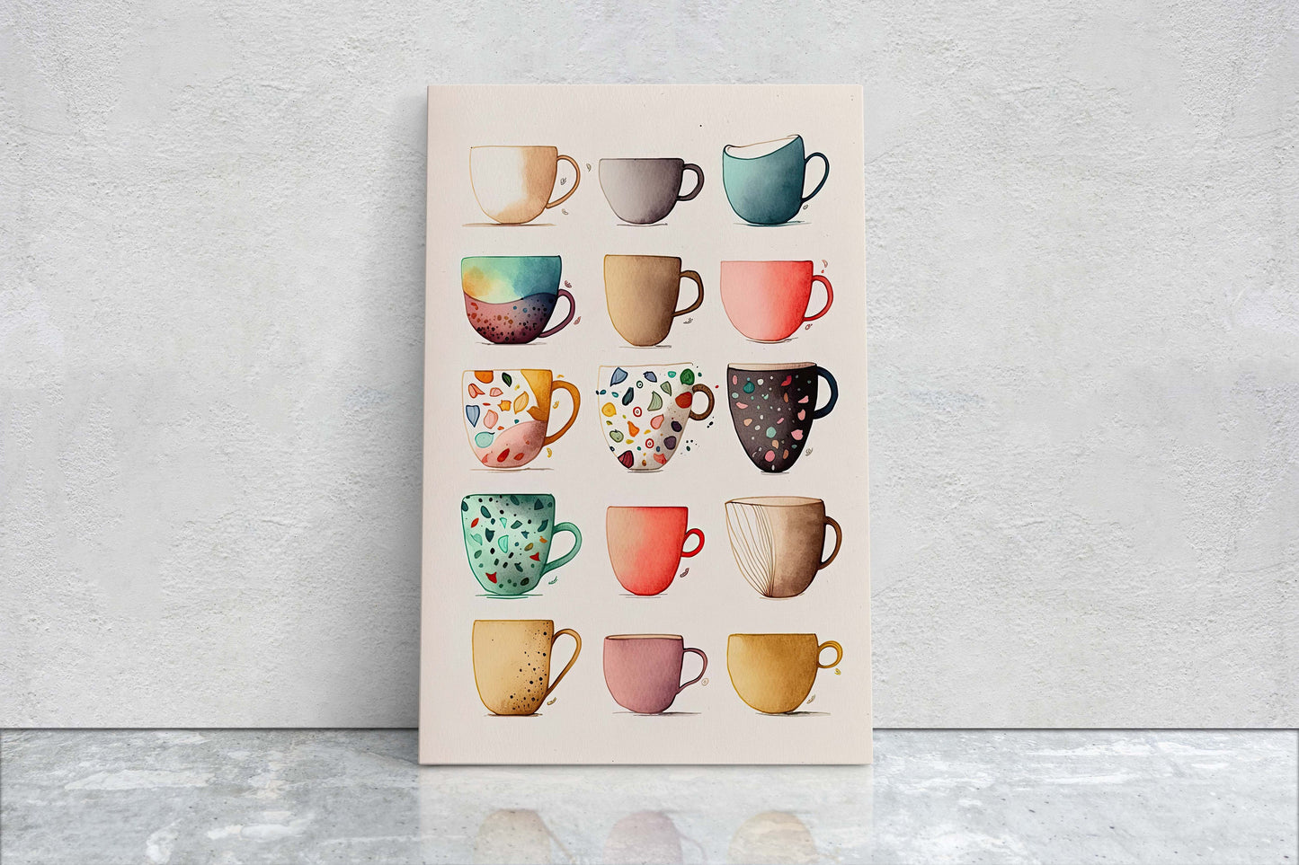 Mug Art, Coffee Mugs, Tea Cups, Kitchen Decor, Cafe Art, Barista Decor, Coffee House, Dining Room, Latte, Espresso, Large Print