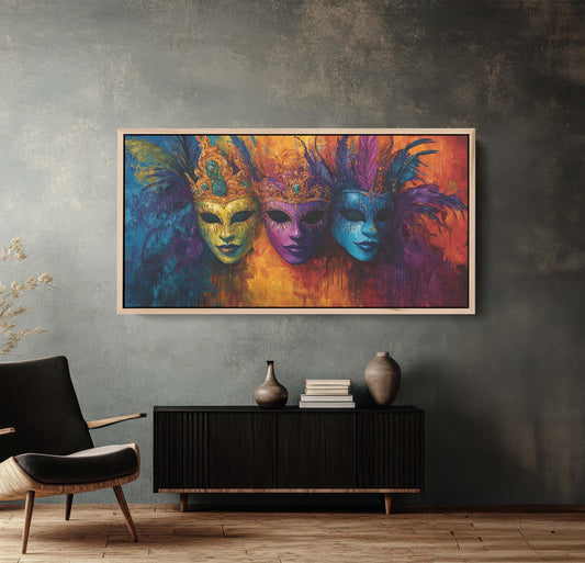 Mardi Gras Mask, Masquerade Print, Maximalist Decor, New Orleans, Carnival Art