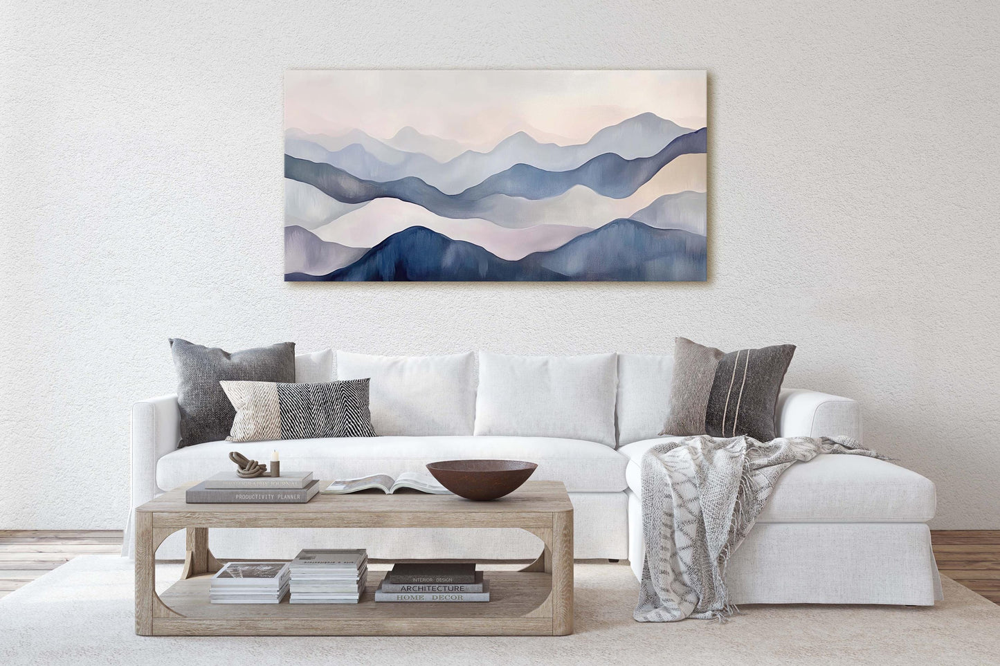 Abstract Mountains, Minimalist Nature, Scenic Decor, Contemporary Art