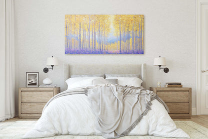 Pointillism Fall Canvas, Aspens In Fall, Autumn Forest