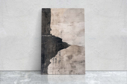 Wabi Sabi Artwork, Minimalist Texture, Neutral Tones, Black and White, Extra Large Print, Framed Canvas, Abstract, Texture