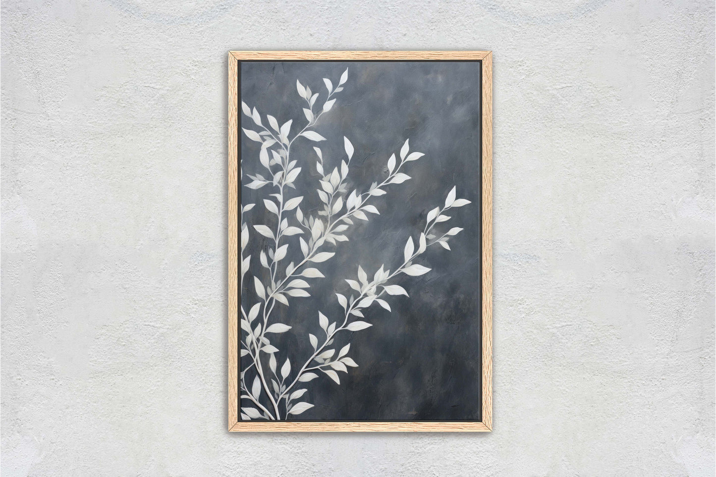 Black and White Floral, Botanical Art, Wildflower Decor, Farmhouse Print, Modern Art, Large Print, Framed Canvas