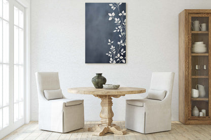 Botanical Print, Black and White, Minimalist Painting, Farmhouse Decor, Floral Wall Art, Framed Canvas, Wildflower Art