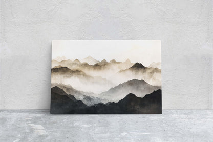 Foggy Mountain Art, Misty Mountains, Nature Painting