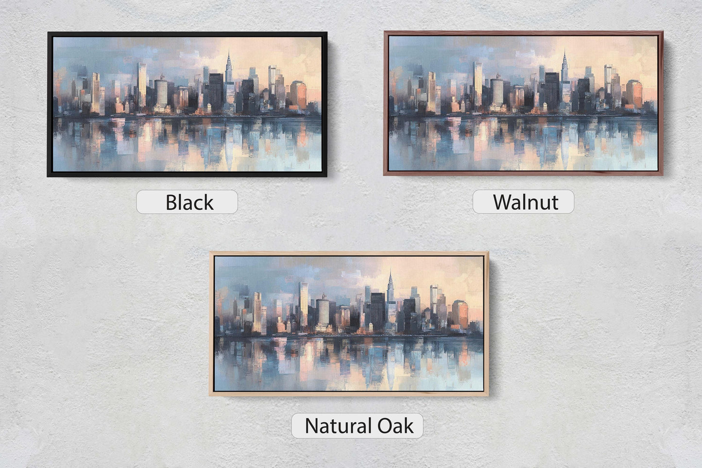 City Skyline Print, Urban City, Waterfront Buildings