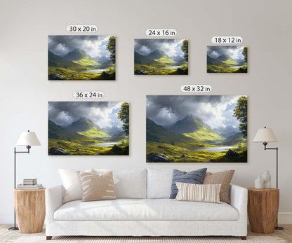 Celtic Highlands, Scottish Highland, Mountain Valley, Valley Painting, Light After Storm
