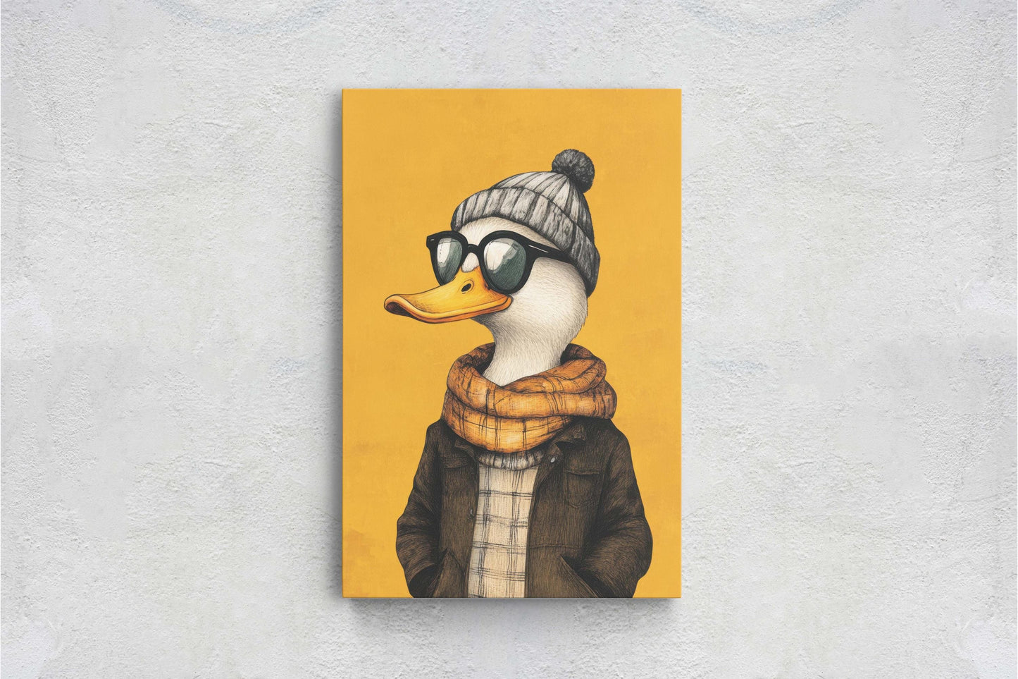 Hipster Duck, Pop Art, Modern Decor, Street Art, Animal Art, Unique Art, Animal Sunglasses, Kids Room, Boys Room