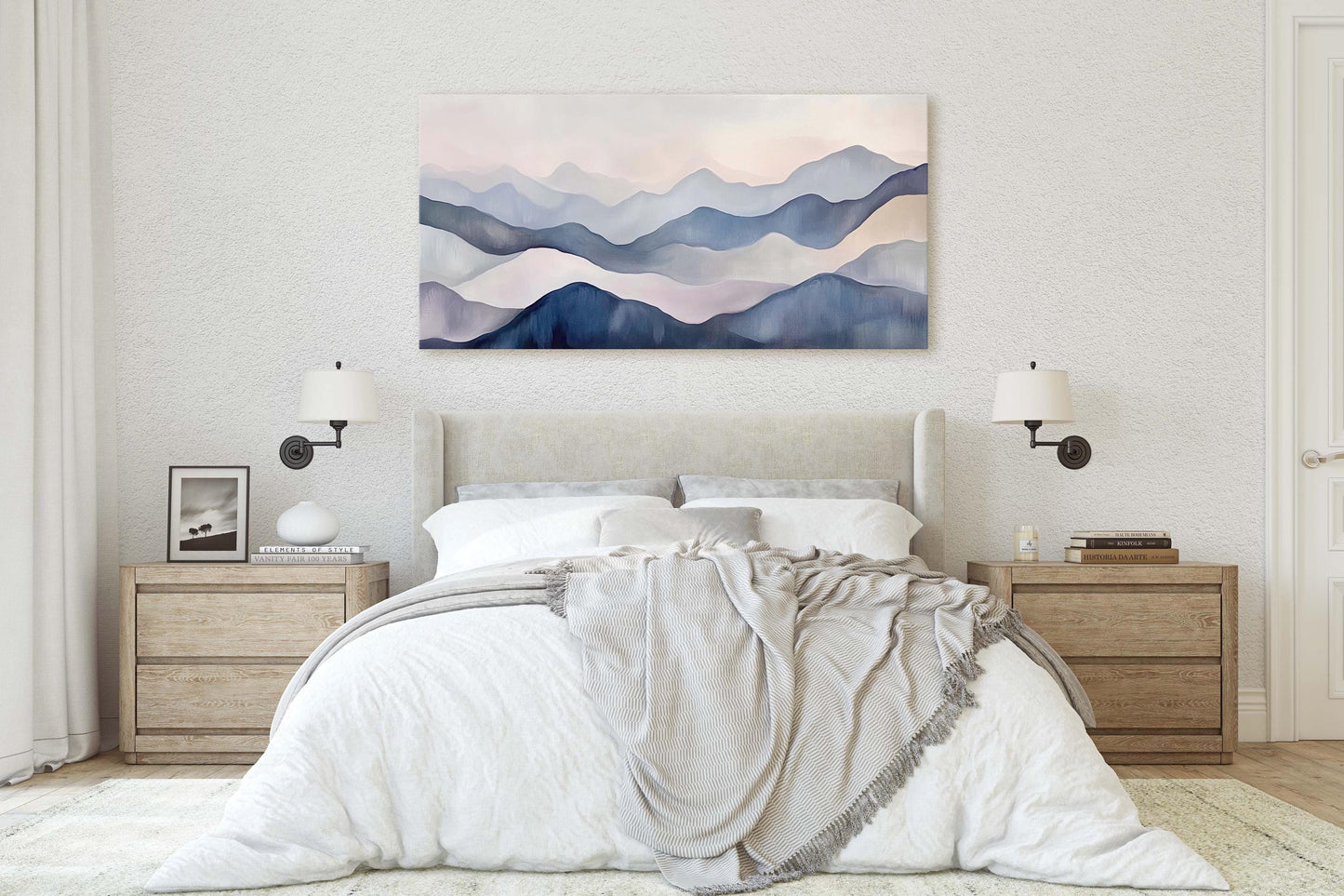 Abstract Mountains, Minimalist Nature, Scenic Decor, Contemporary Art