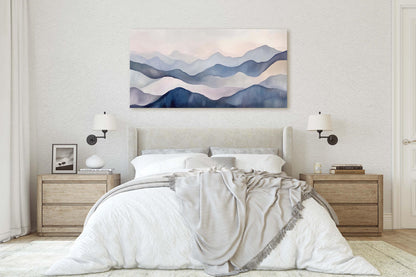 Abstract Mountains, Minimalist Nature, Scenic Decor, Contemporary Art