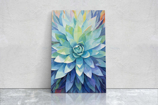 Succulent Canvas, Cactus Painting, Botanical Painting, Large Print, Ready to Hang, Nature Painting, Flower Decor, Gift For Home, Colorful